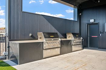 Outdoor kitchen with grills